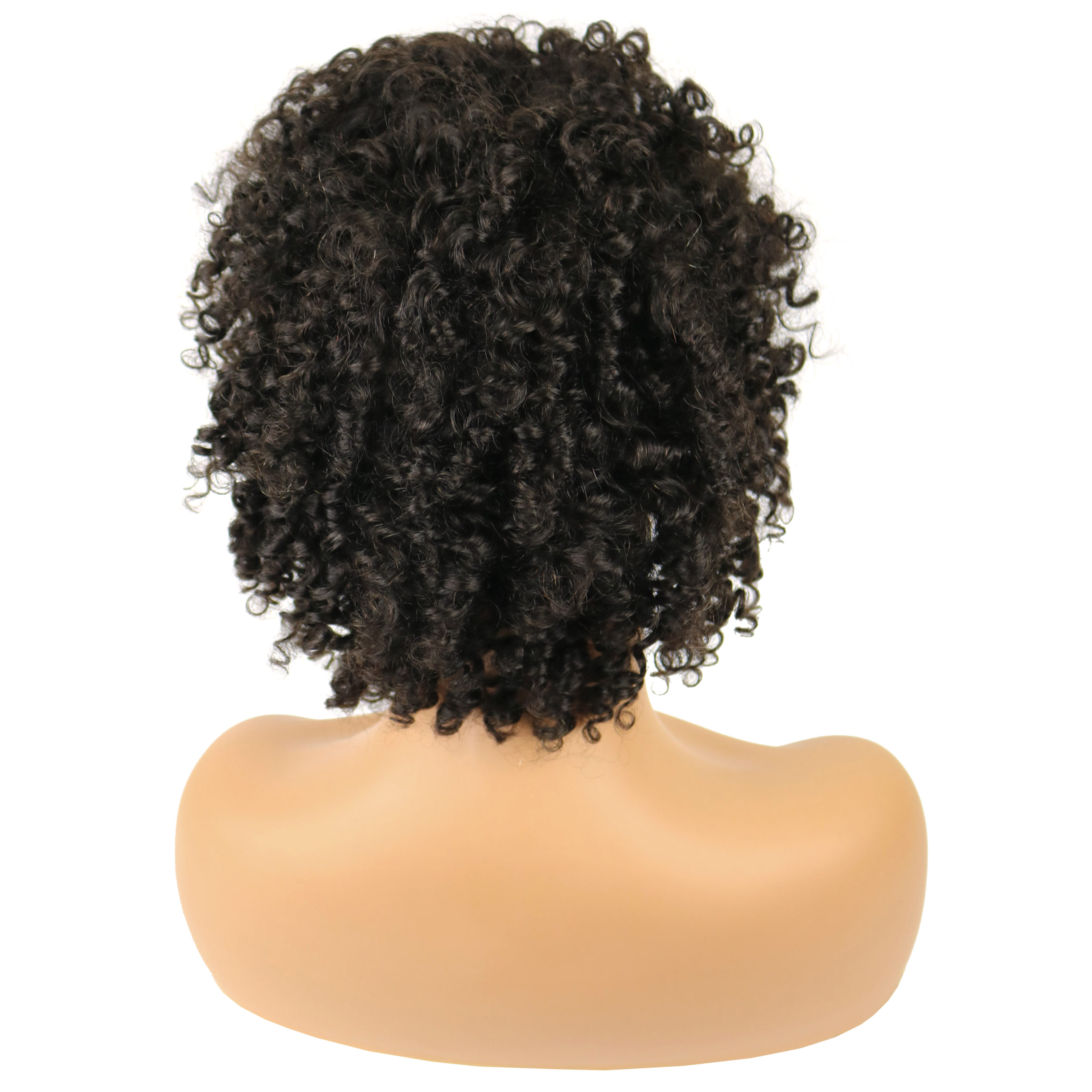 Kinky Curly Lace Front Cap African American Human Hair 10 Inches 120% Wigs