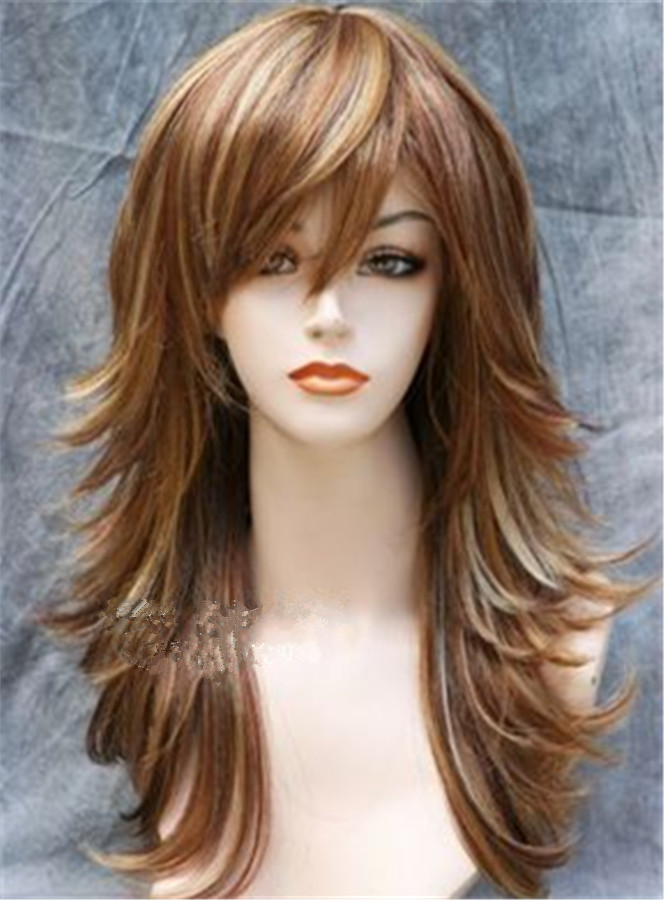 Wavy Synthetic Hair Capless 120% 20 Inches Wigs