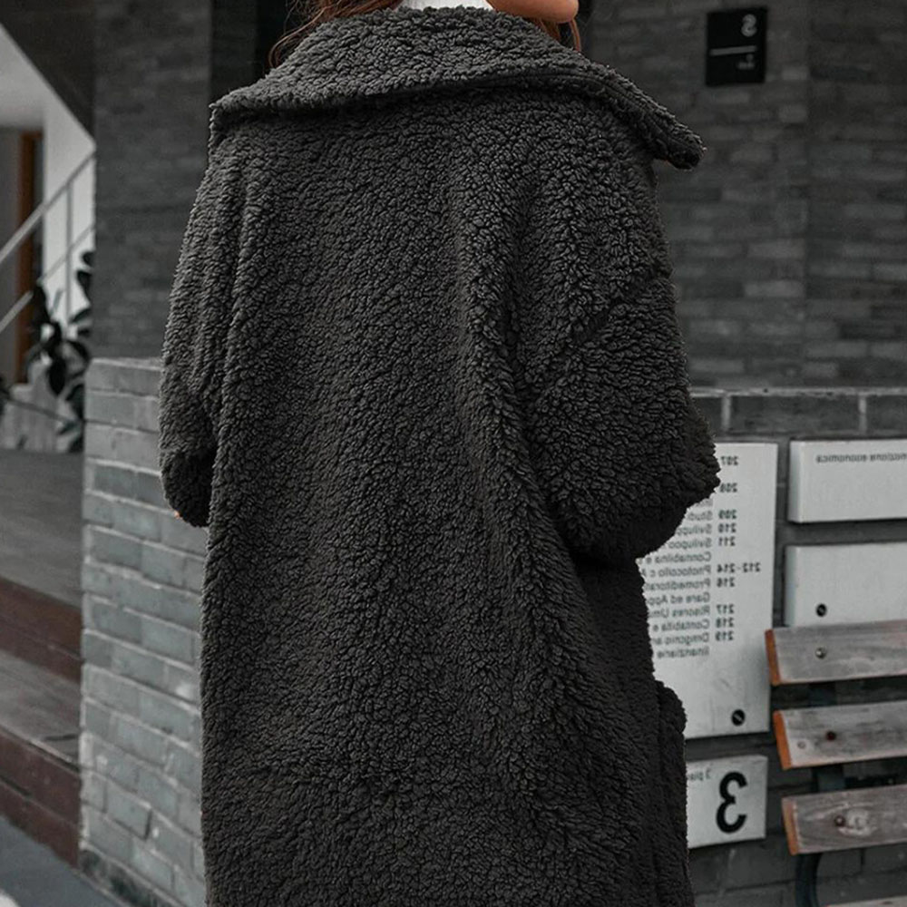 Long Sleeve Single-Breasted Fleece Loose Winter Women's Jacket