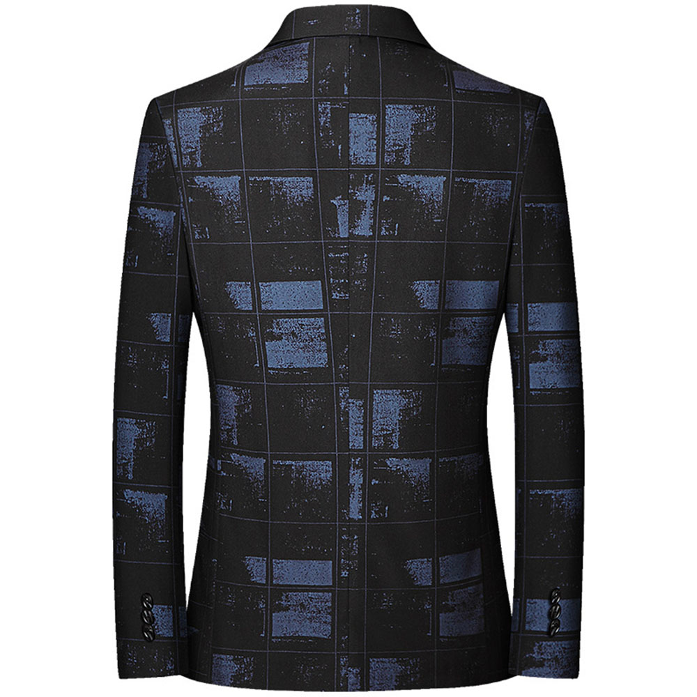 Casual Single-Breasted Print Notched Lapel Men's Leisure  Blazer