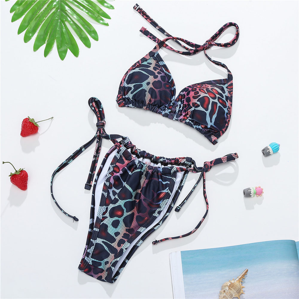 Leopard Beach Look Tankini Set Print Women's Swimwear