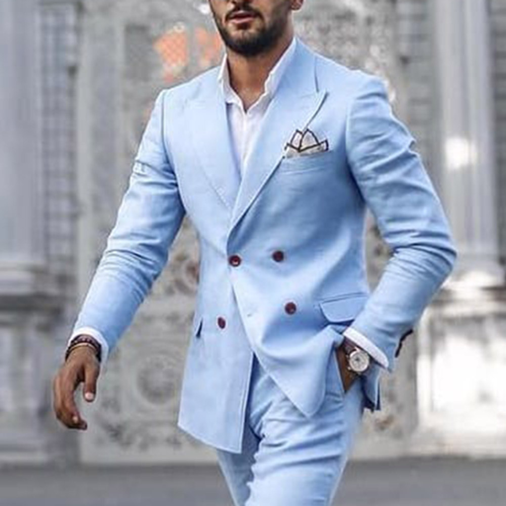 OL Button Blazer Double-Breasted Men's Dress Suit