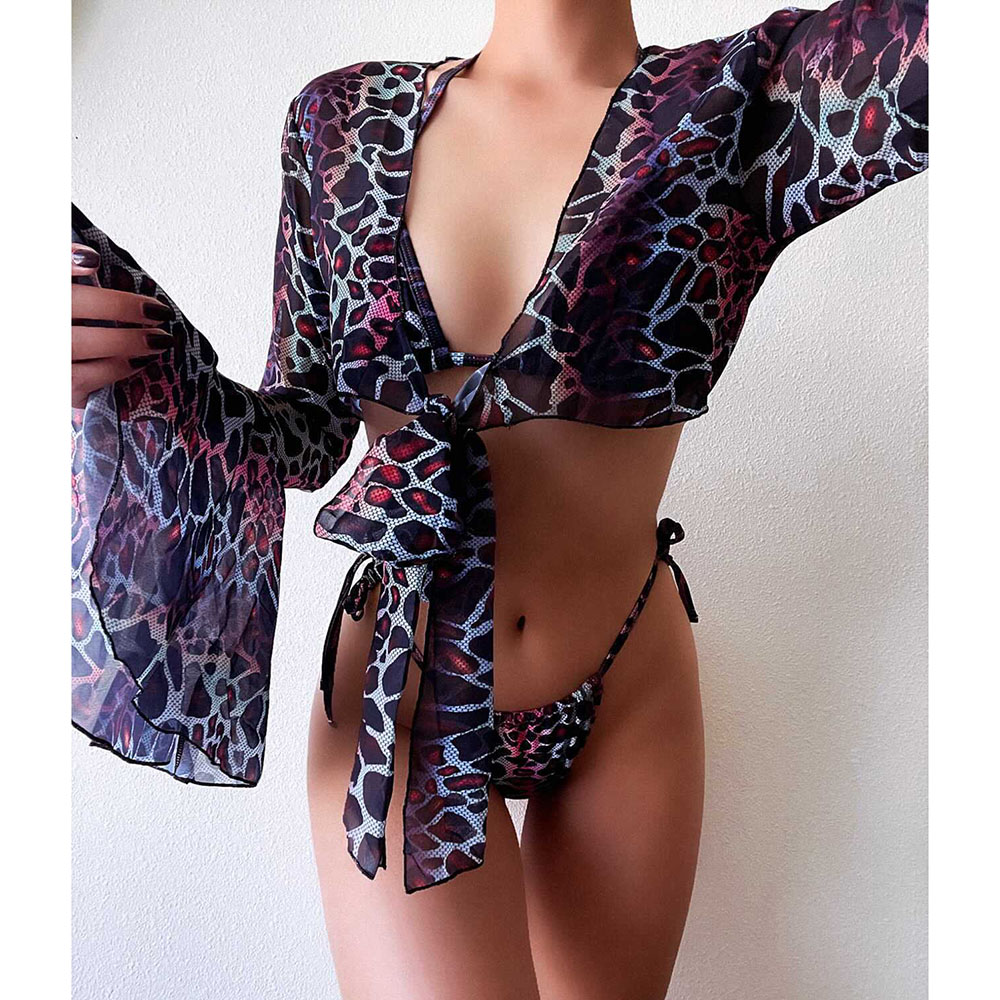 Leopard Beach Look Tankini Set Print Women's Swimwear