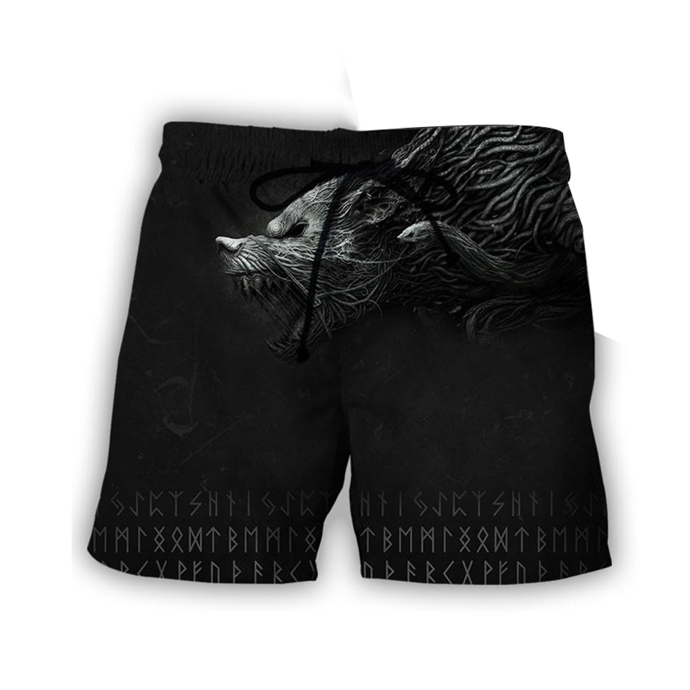 Print Straight Lace-Up Men's Shorts