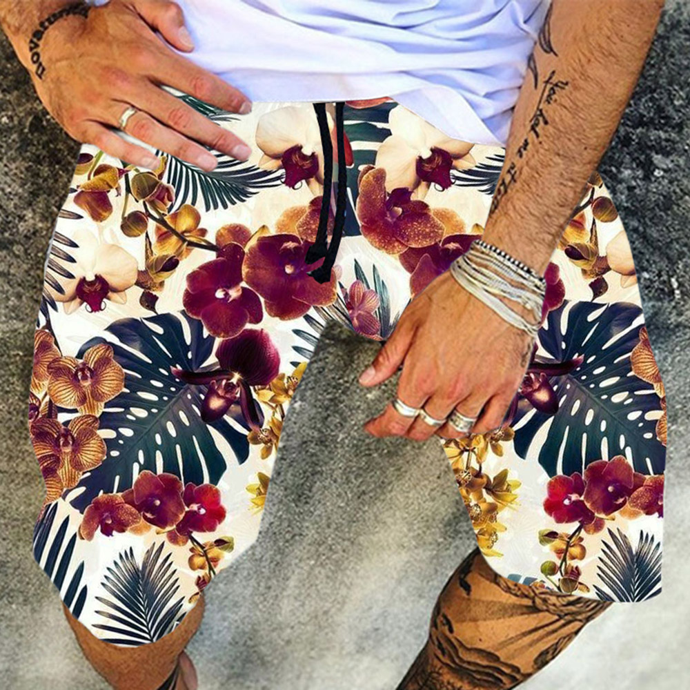 Floral Print Summer Men's Casual Pants
