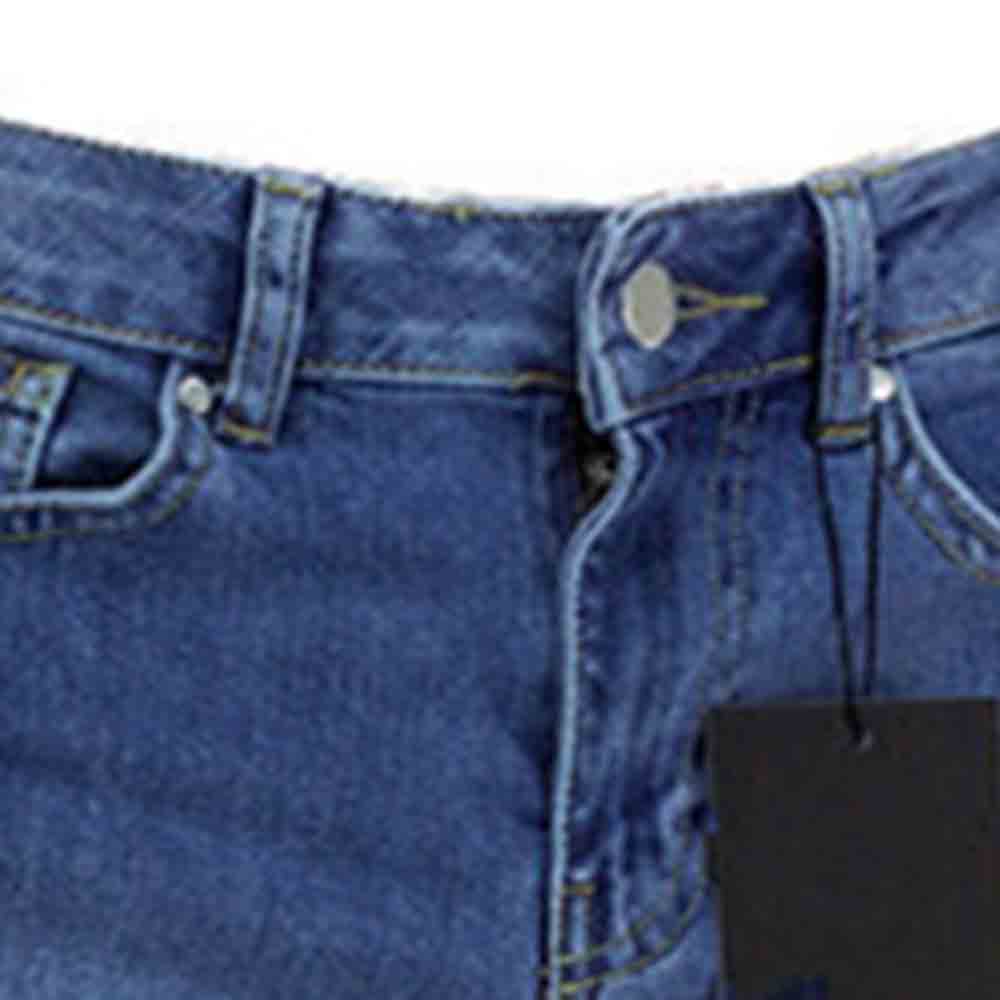 Hole Color Block Pencil Pants Zipper Men's Jeans