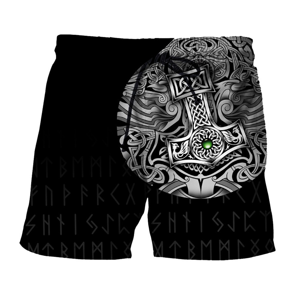 Loose Patchwork Geometric Casual Men's Shorts