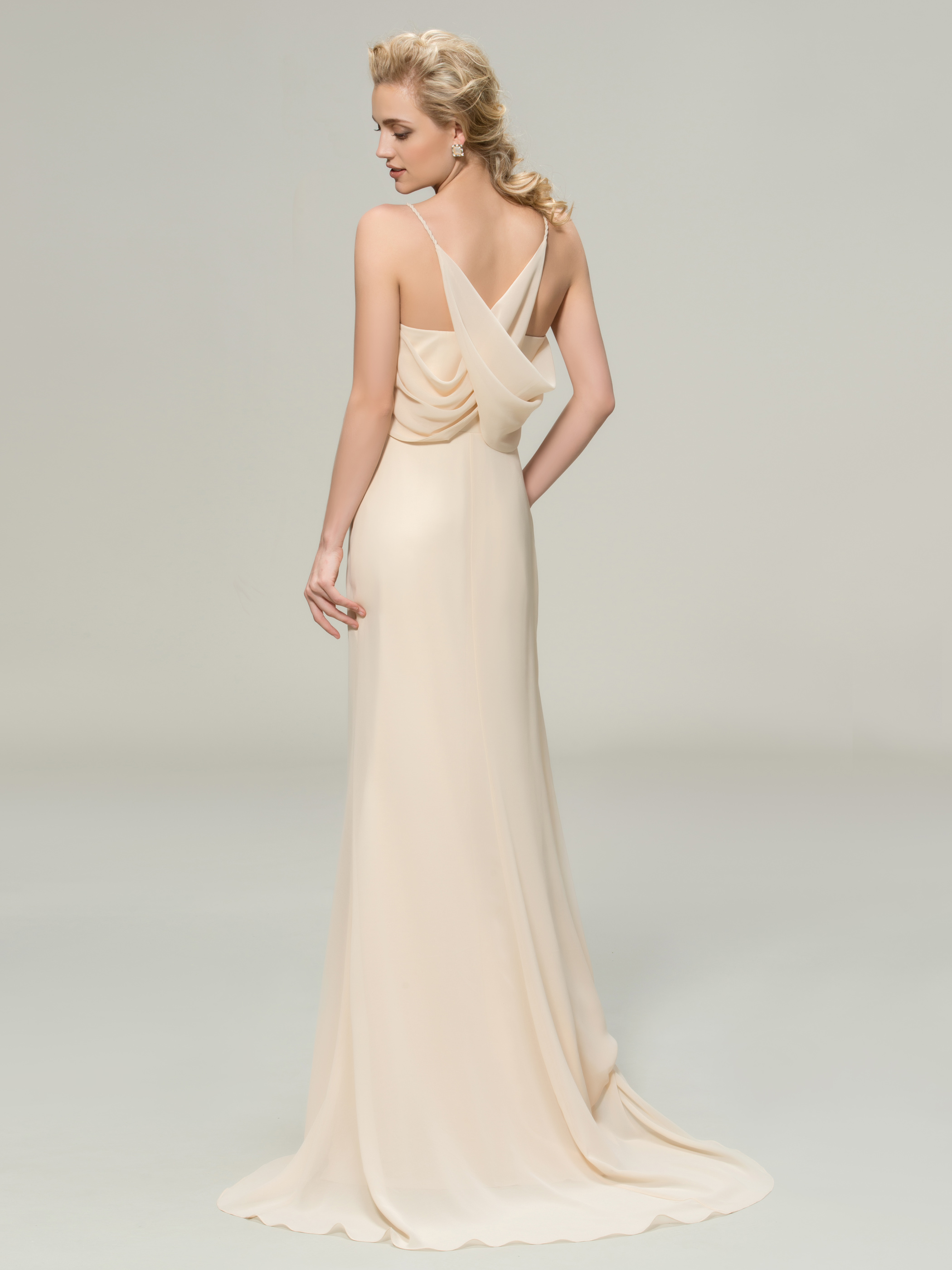 Floor-Length Sleeveless Pleats Sweep/Brush Wedding Party Dress