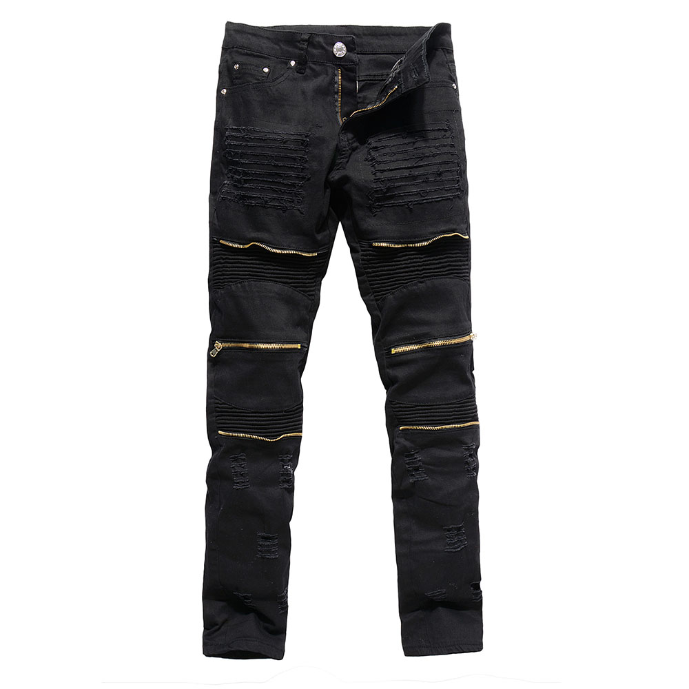 Plain Zipper Straight European Men's Jeans
