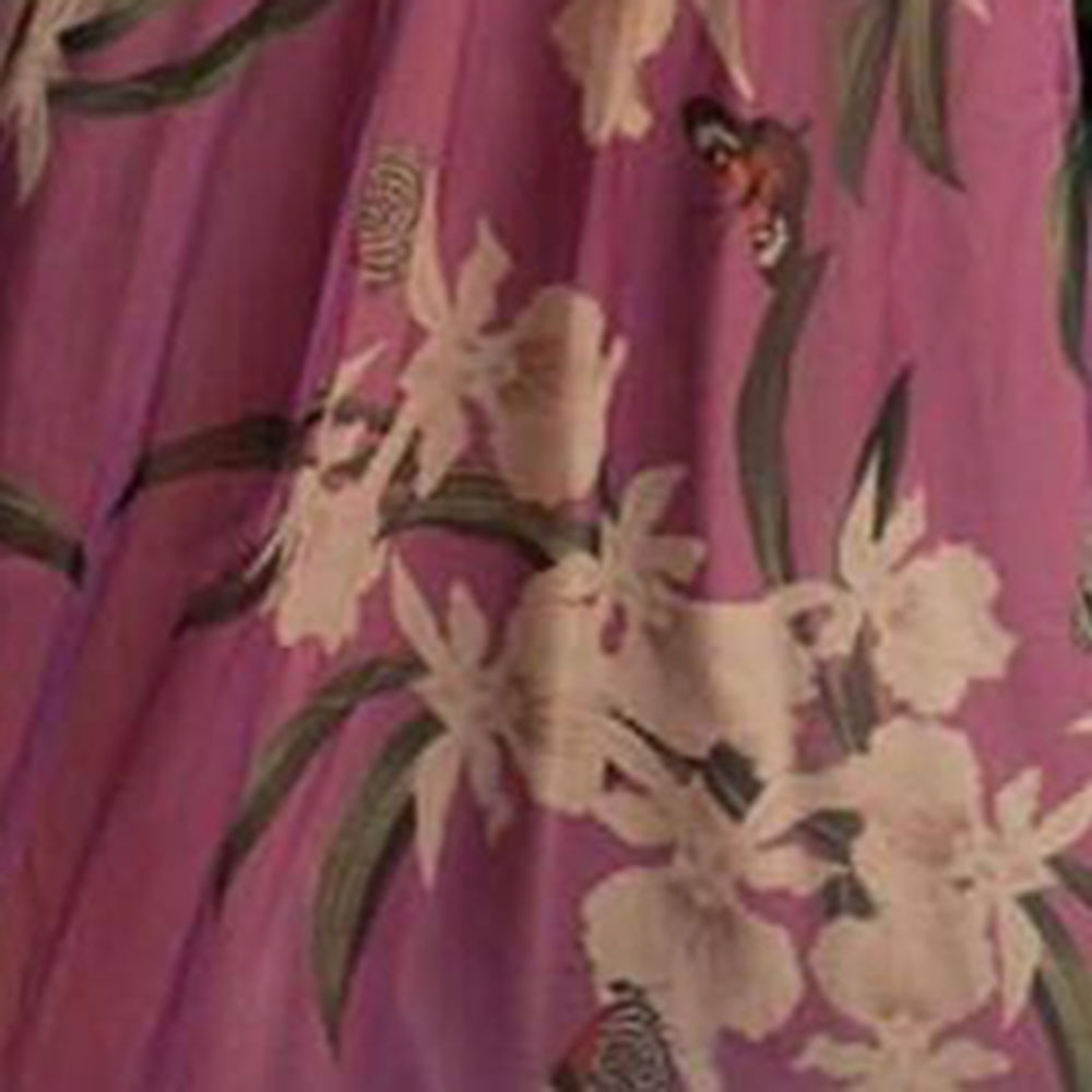 Maxi Dress V-Neck Print Floor-Length Long Sleeve Pullover Women's Dress
