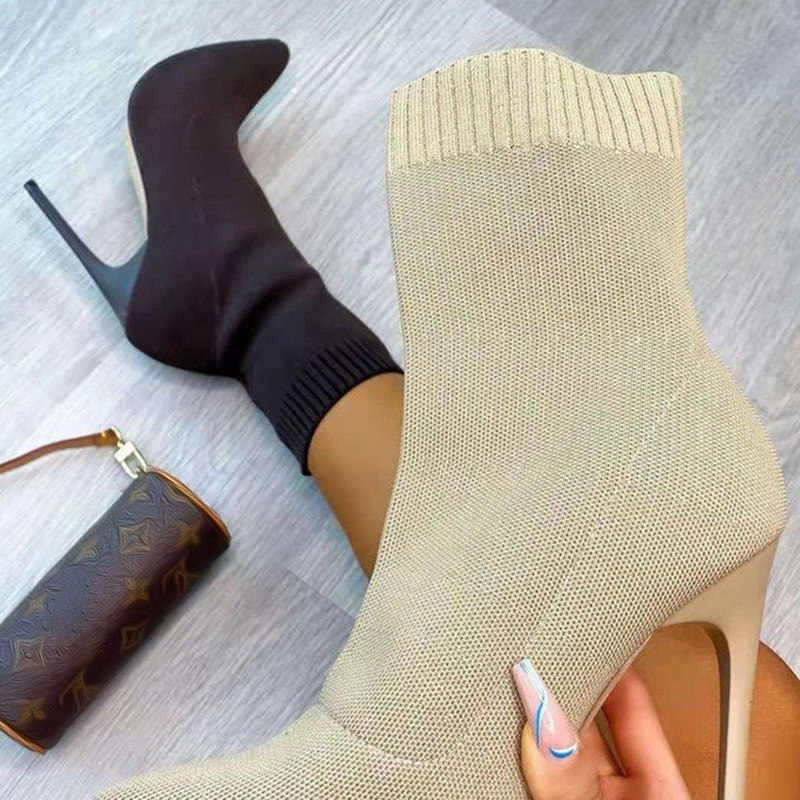 Pointed Toe Patchwork Slip-On Boots