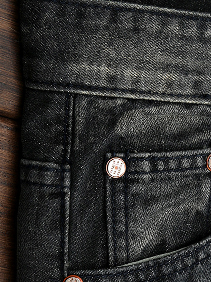 Straight Plain Print Zipper Men's Jeans