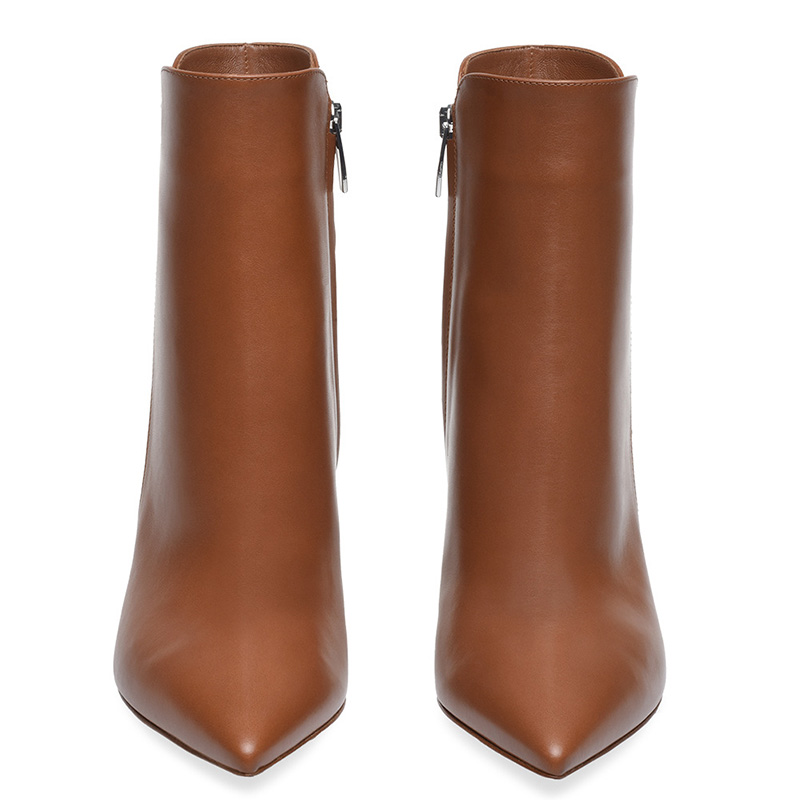 Pointed Toe Hidden Elevator Heel Slip-On Plain Short Floss Boots