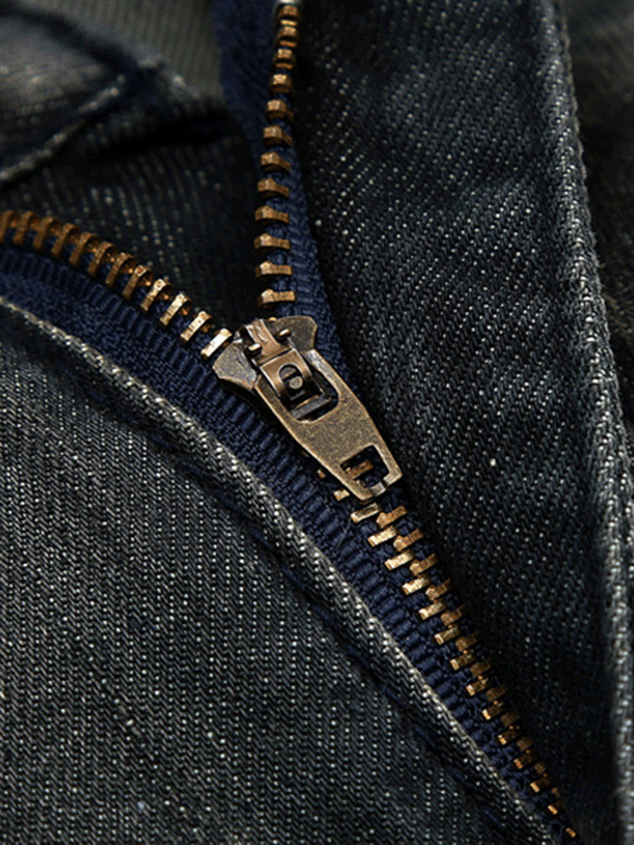 Straight Plain Print Zipper Men's Jeans