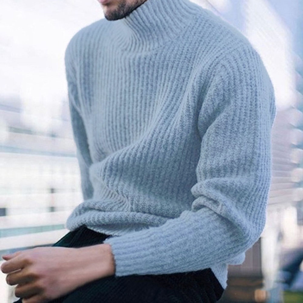 Standard Turtleneck Plain Loose Men's Sweater
