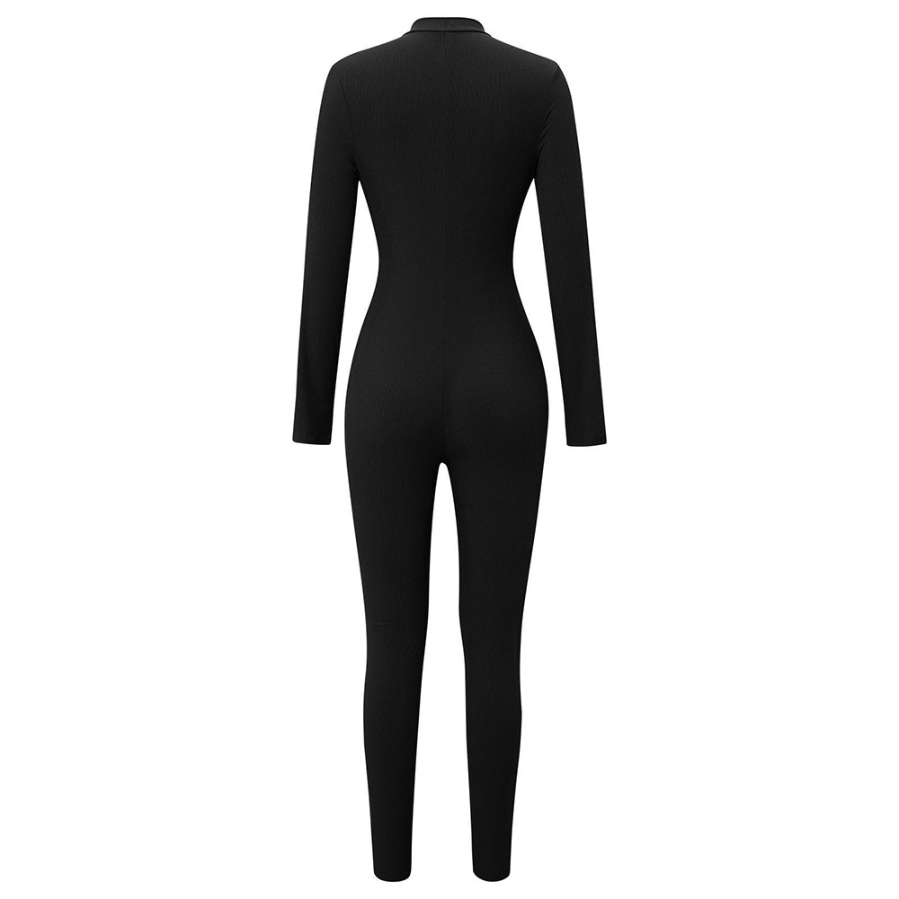 Zipper Modern Full Length Plain Skinny Women's Jumpsuit