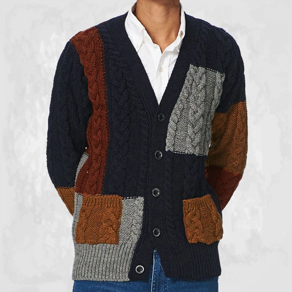 Pocket Standard V-Neck Casual Men's Sweater