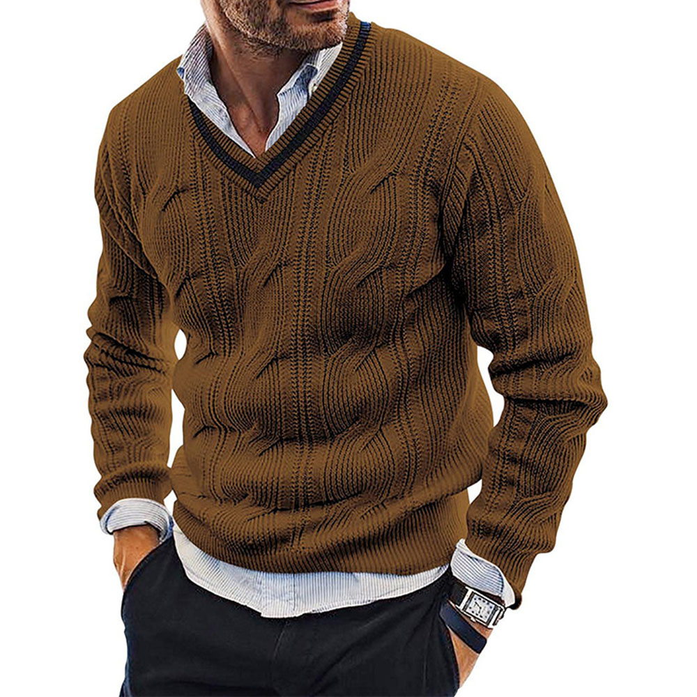 Standard V-Neck Plain Slim Men's Sweater
