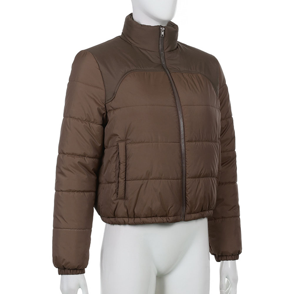 Straight Thick Zipper Standard Women's Cotton Padded Jacket