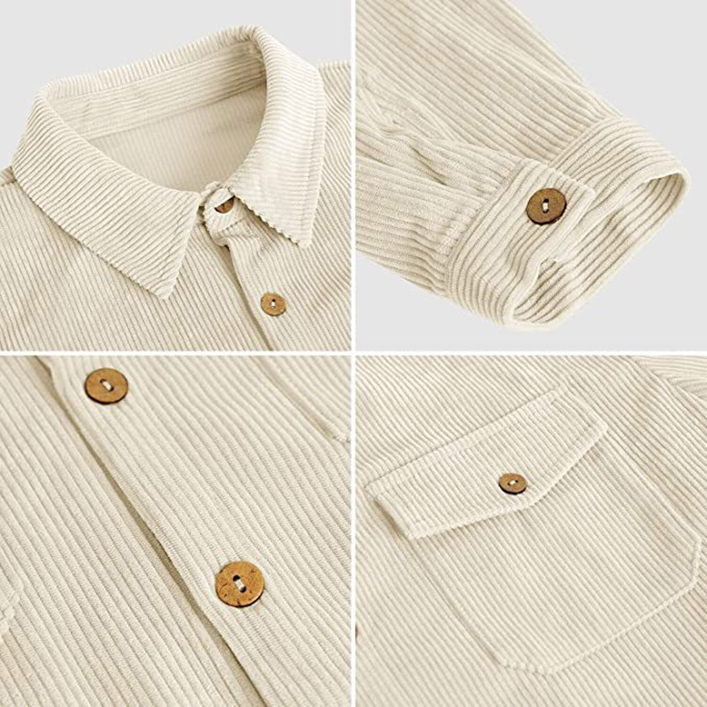 Pocket Lapel European Plain Slim Men's Shirt