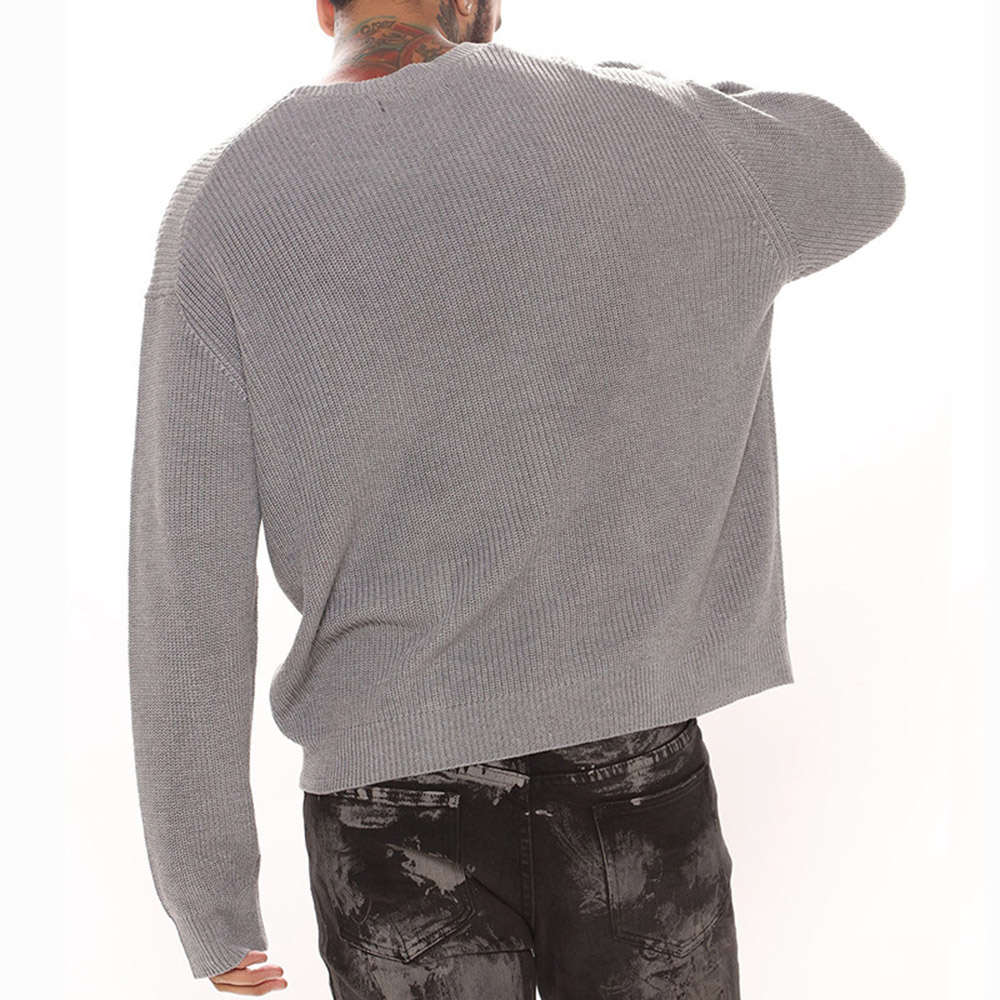 Plain Standard Round Neck Casual Men's Sweater