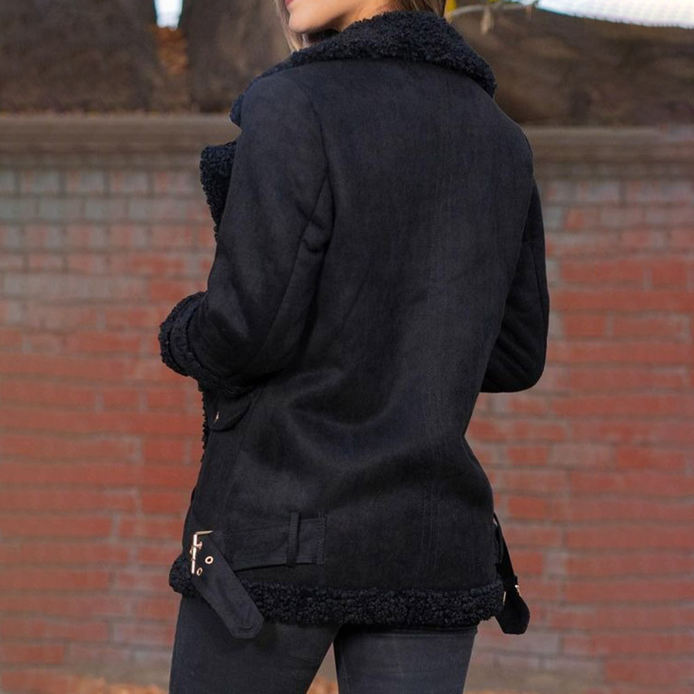 Thick Slim Zipper Pocket Mid-Length Women's Cotton Padded Jacket