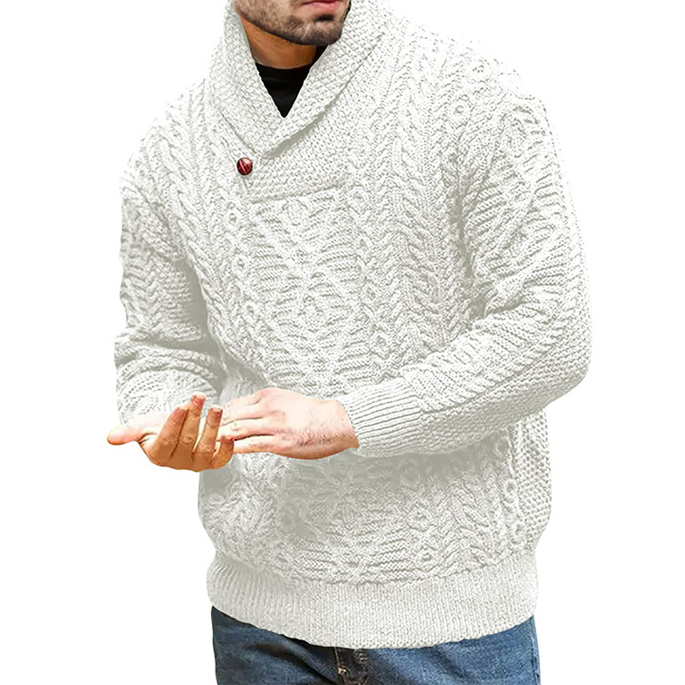 Turtleneck Standard Button Plain European Men's Sweater