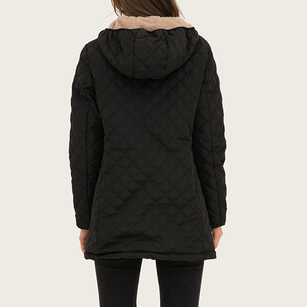 Zipper Slim Mid-Length Women's Cotton Padded Jacket