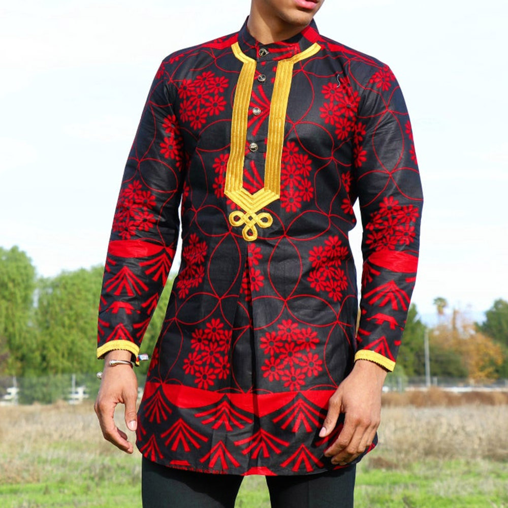 Dashiki Shirts | Ethnic Plant Straight Men's Shirt