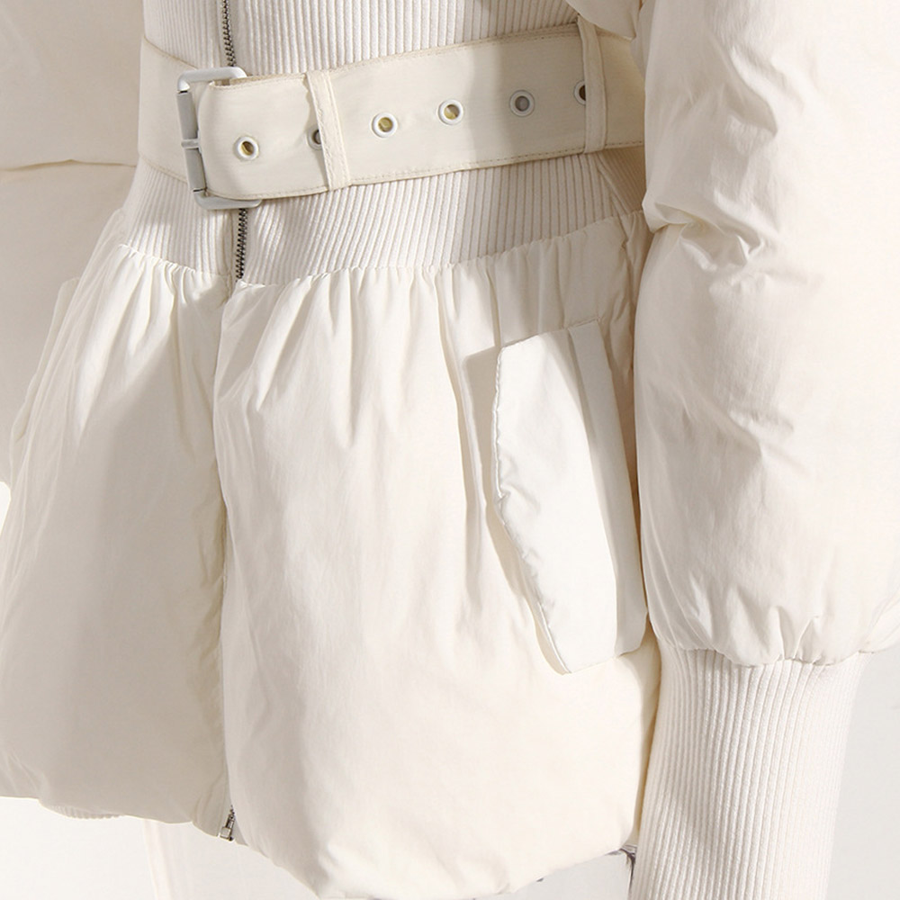 Thick Pocket Slim Zipper Mid-Length Women's Cotton Padded Jacket