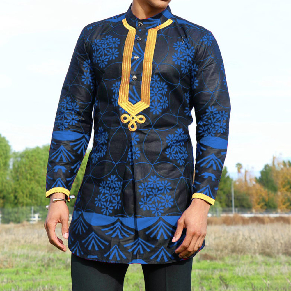 Dashiki Shirts | Ethnic Plant Straight Men's Shirt