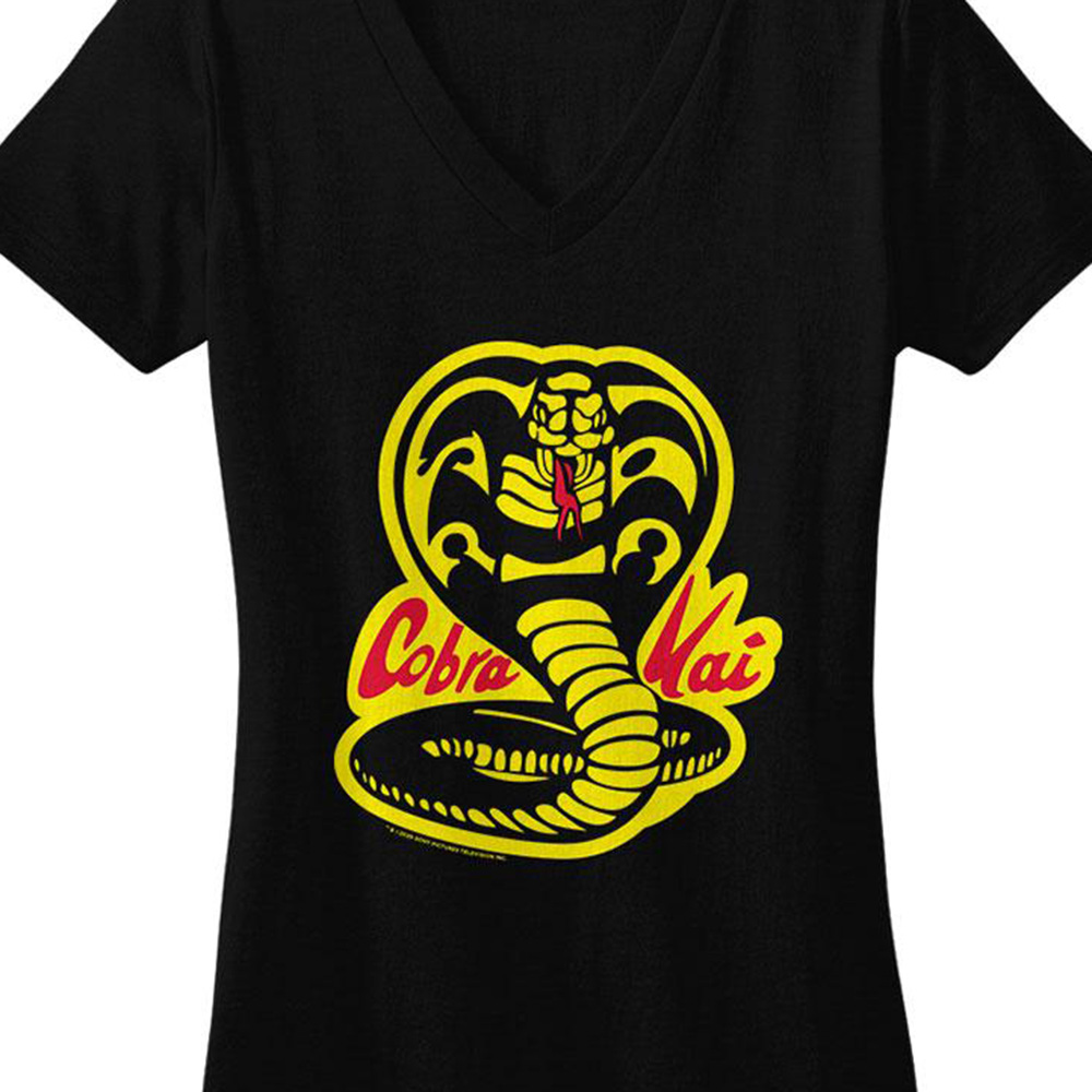 Cobra Kai Karate Woman'S Black V-Neck Tee