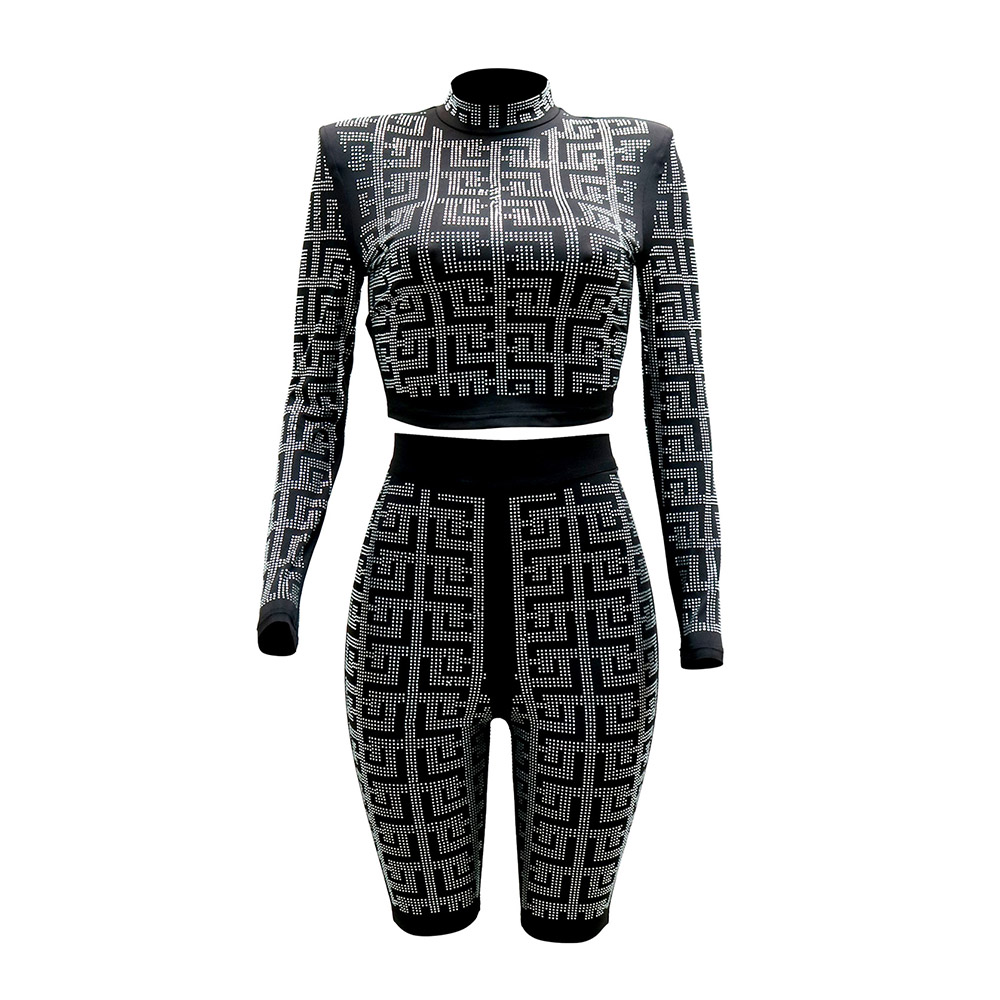 Skirt Suits | Diamond Fashion T-Shirt Pullover Women's Two Piece Sets