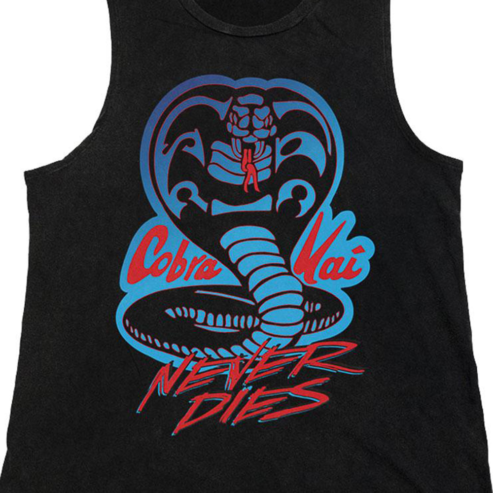 Cobra Kai Never Dies Black Muscle Tee