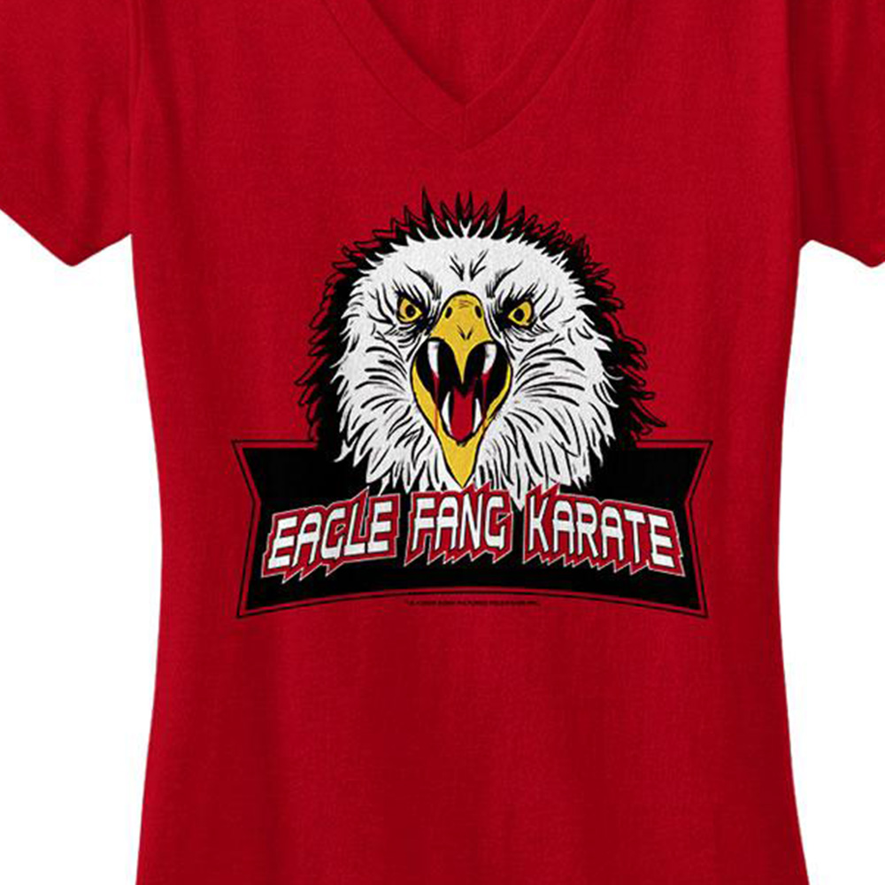 Eagle Fang Karate Woman'S Red V-Neck Tee