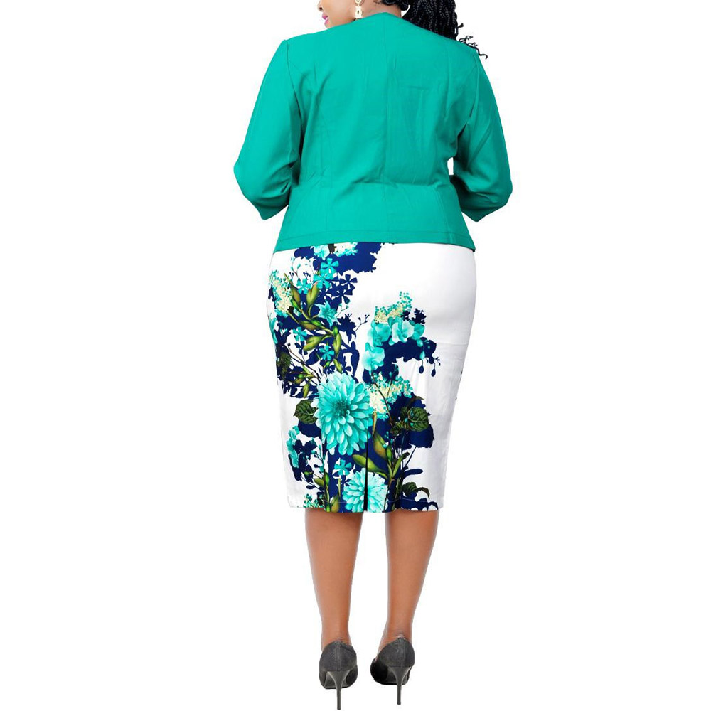 Skirt Suits | Floral Office Lady Jacket Print Bodycon Women's Two Piece Sets