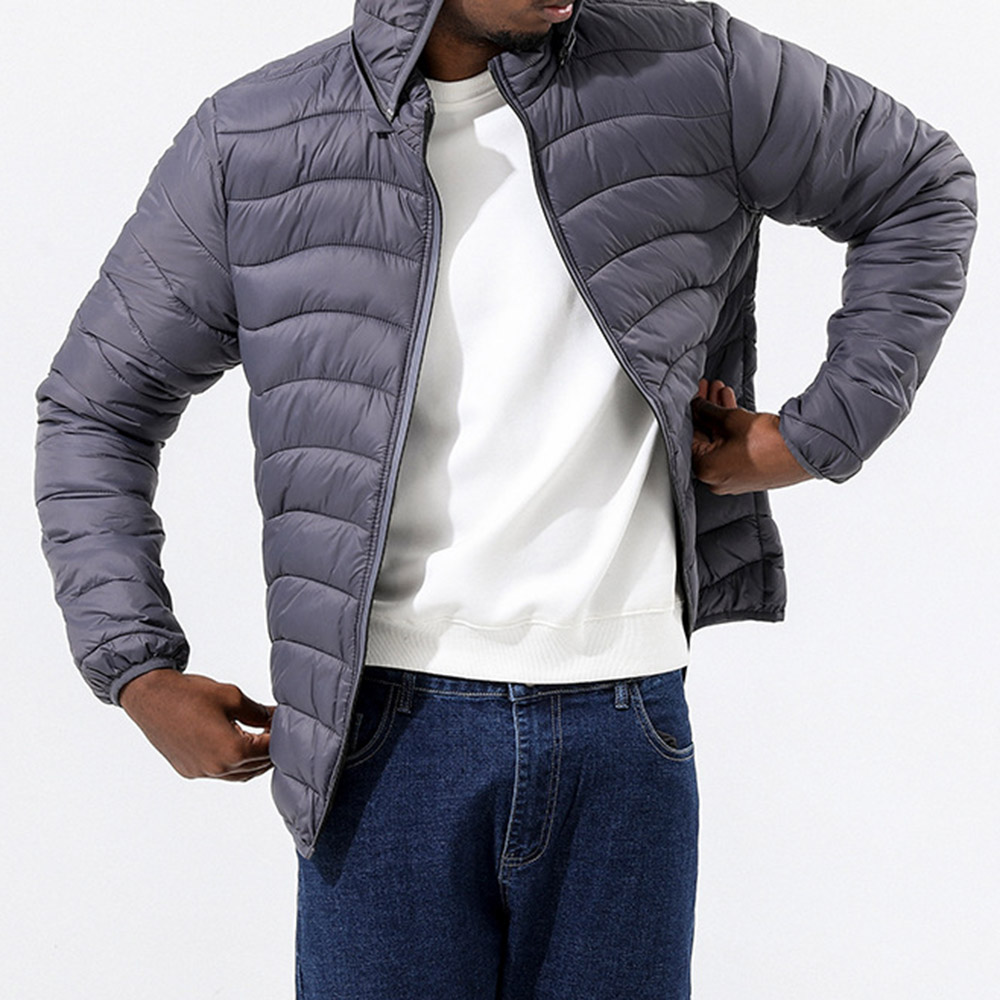Zipper Double-Layer Standard Casual Men's Down Jacket
