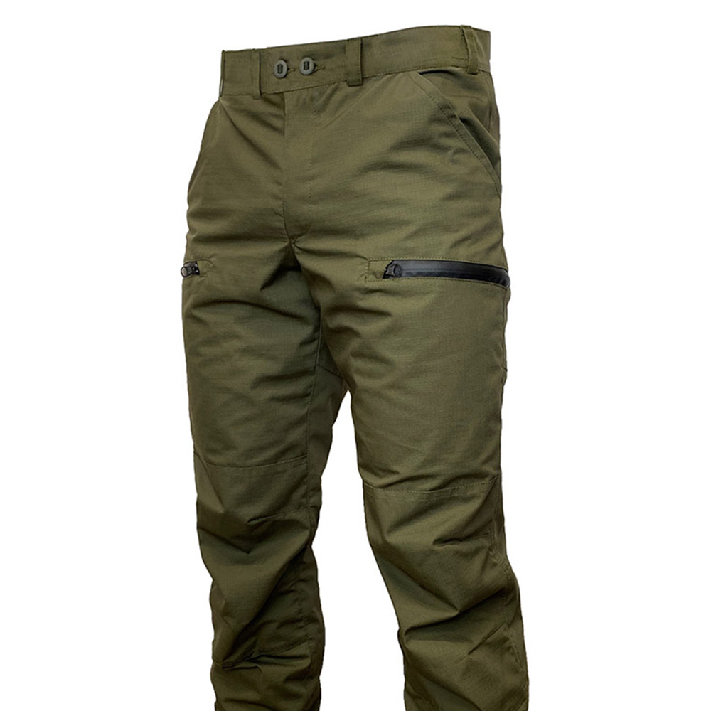 Zipper Plain Straight Zipper Men's Casual Pants - Military Trousers