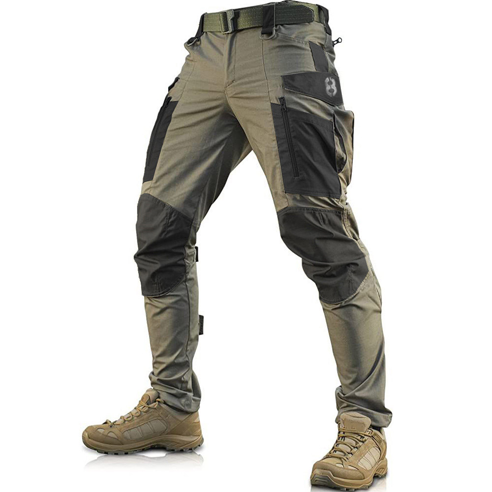 Men's Military Tactical Pants Patchwork Pencil Pants Color Block Fall Men's Casual Pants