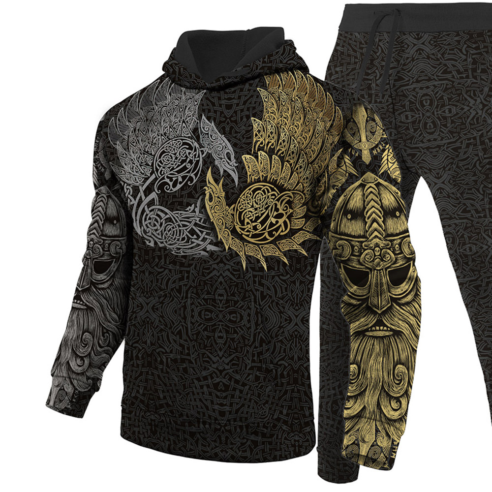 Vikings - Casual Hoodie Print Spring Men's Outfit