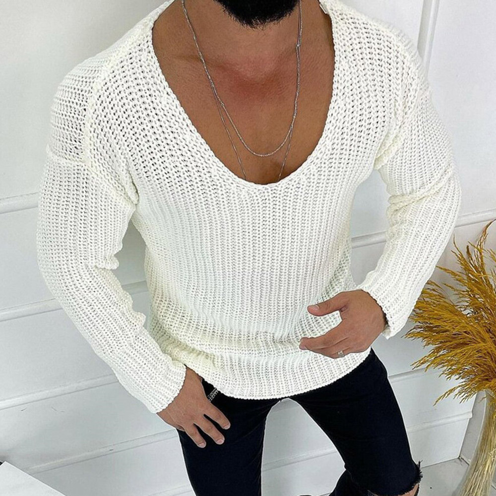 Round Neck Standard Plain Spring Men's Sweater
