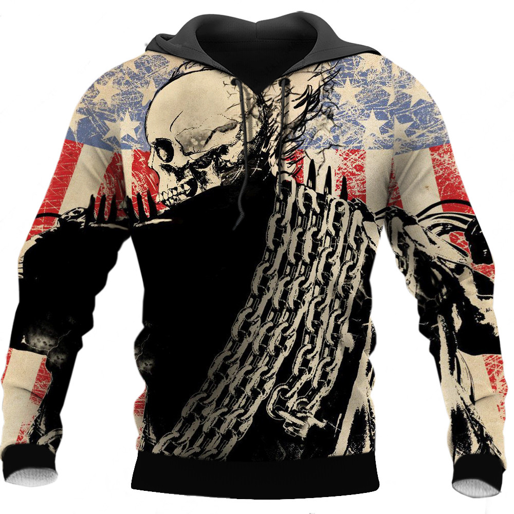 Ghost Rider Hoodies - Skull Regular Pullover Print Pullover Men's Hoodies