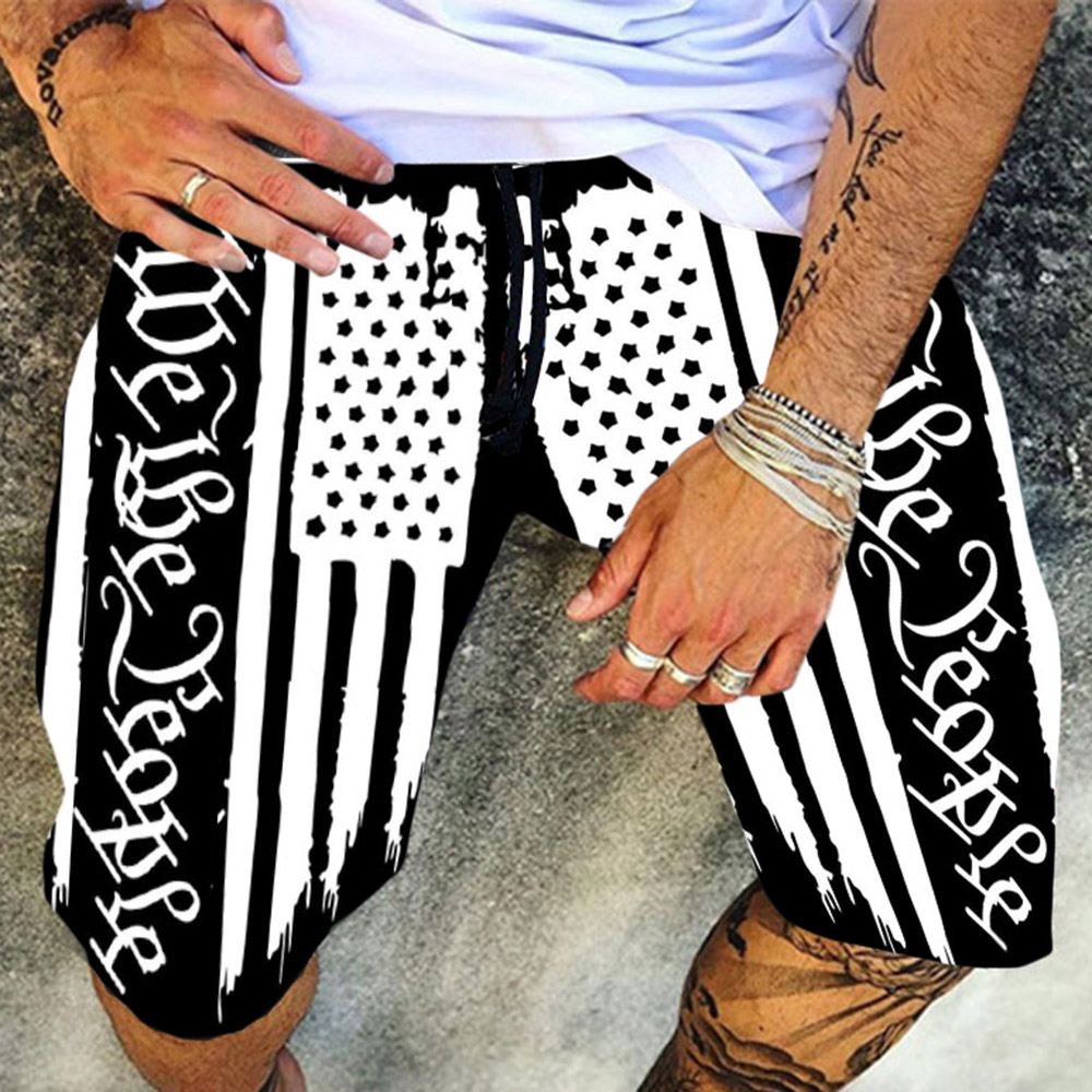 We the People - American Flag Print Shorts For Men