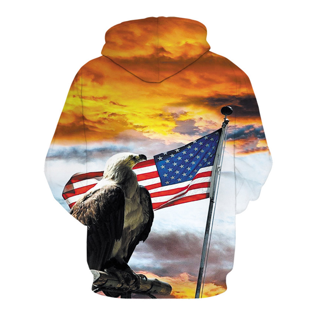 Classic design USA Flag 3D Hoodies Sweatshirt Men/Women Hooded 3D Print Eagle Cotton Pullover Hoodies