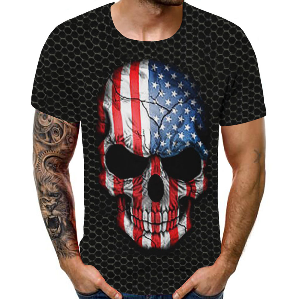 American Flag Skull T-Shirts