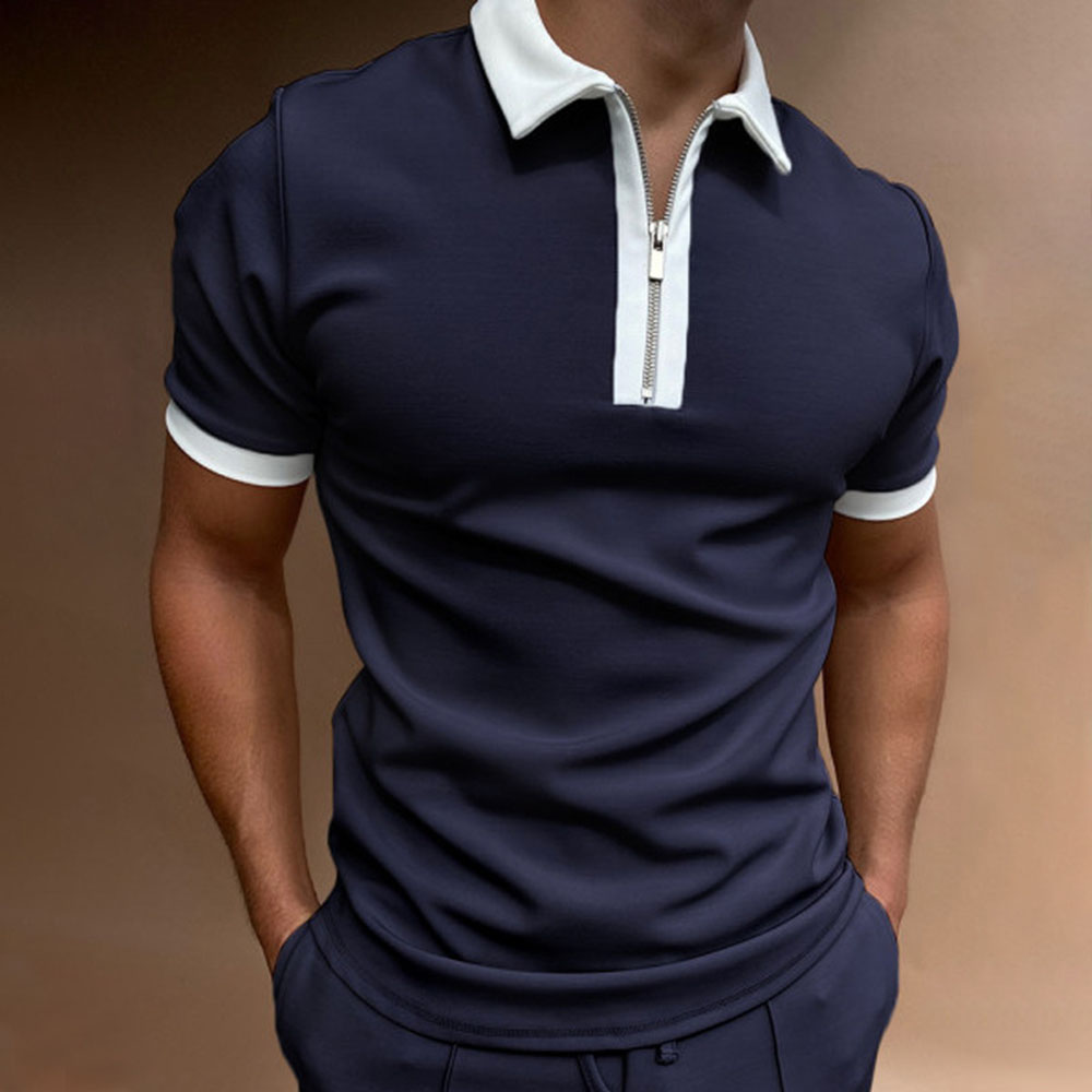Casual Zipper Men's Polo Shirt