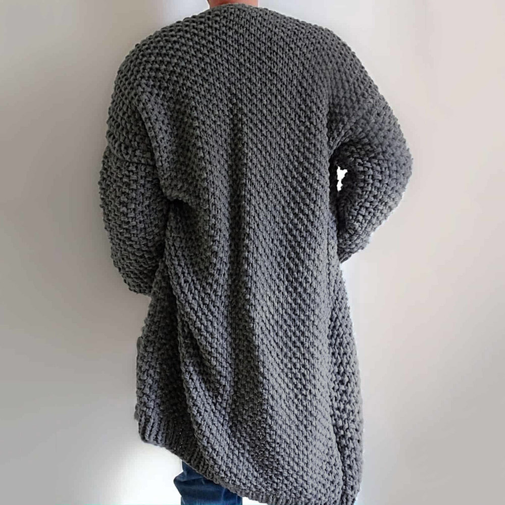 Plain Button Long Fall Men's Sweater