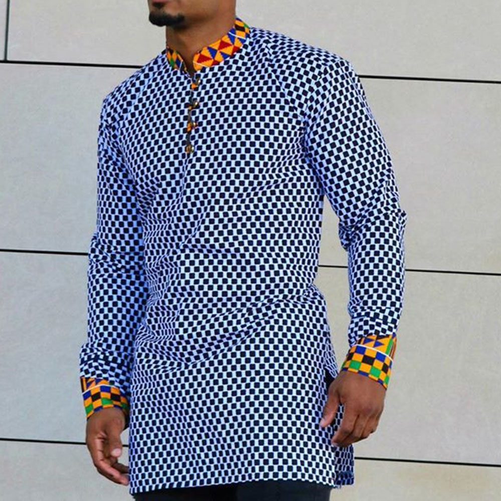 Ankara Dashiki Shirts | Stand Collar Slim Men's African Shirt