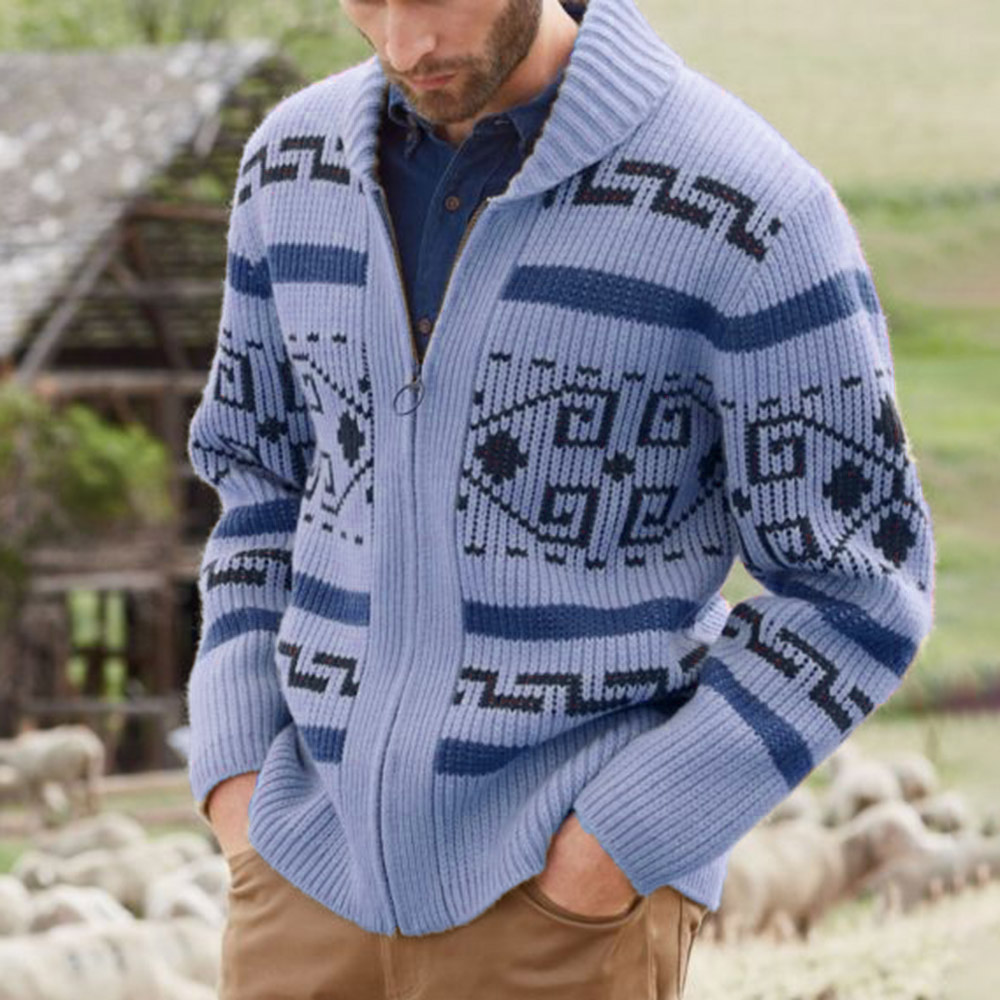 Geometric Standard Loose Men's Sweater
