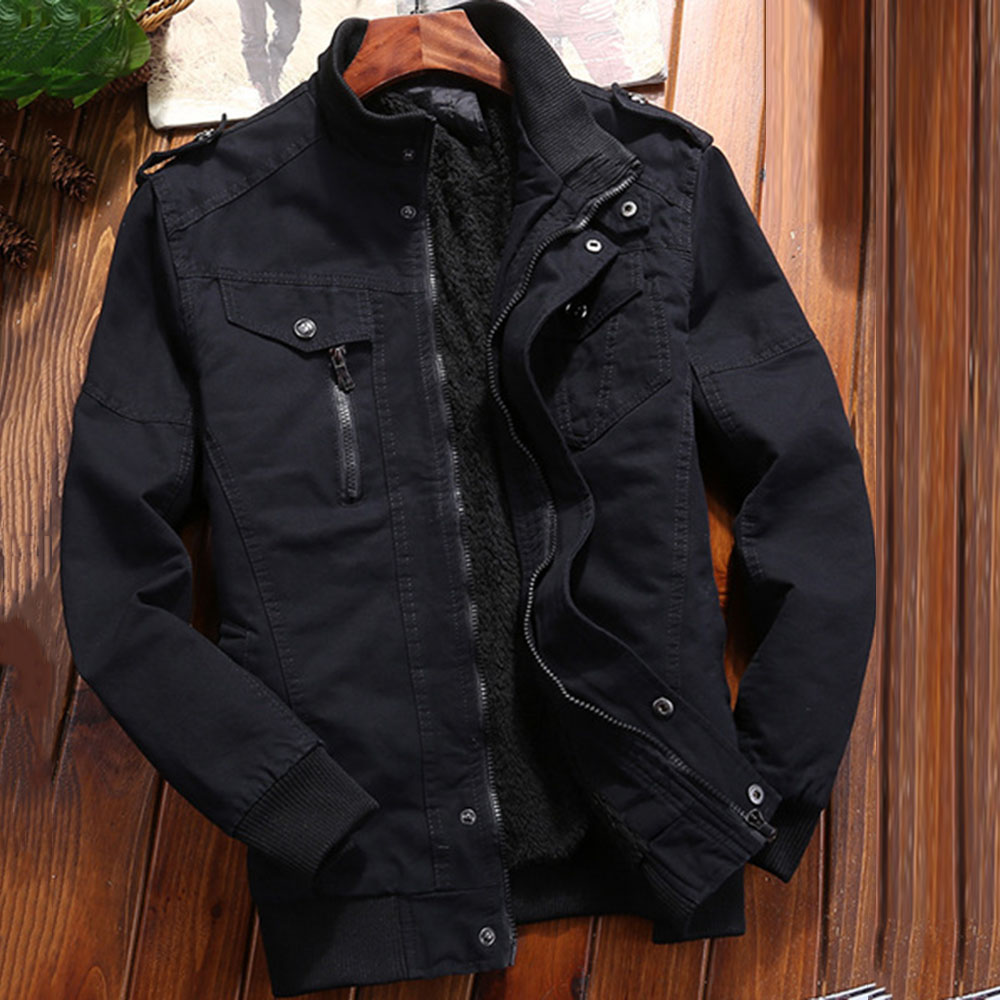 Men's Tactical Clothing - Stand Collar Patchwork Thick Winter Men's Jacket